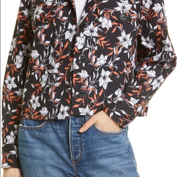 Rag & Bone Jessie Floral Print Linen Shirt Jacket NEW Size XL Retail $450 - Picture 3 of 8